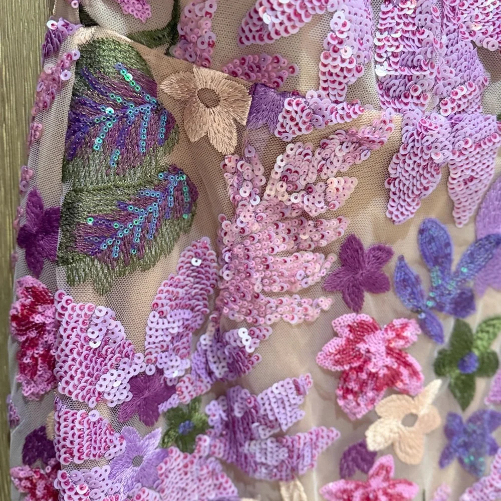Bronx and Banco Lavender and Gold Embellished Sequin Dress - Picture 4 of 16